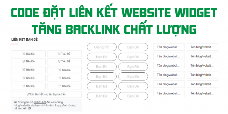 Code đặt liên kết website widget tăng backlink phát triển lên top 1
