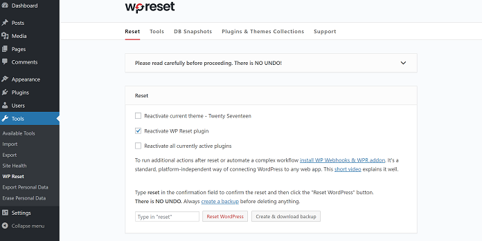 WP Reset Pro v6.00 – Advanded Reset WordPress Tools - Cài đặt lại WordPress mặc định - WP-Reset-Pro-plugin-1